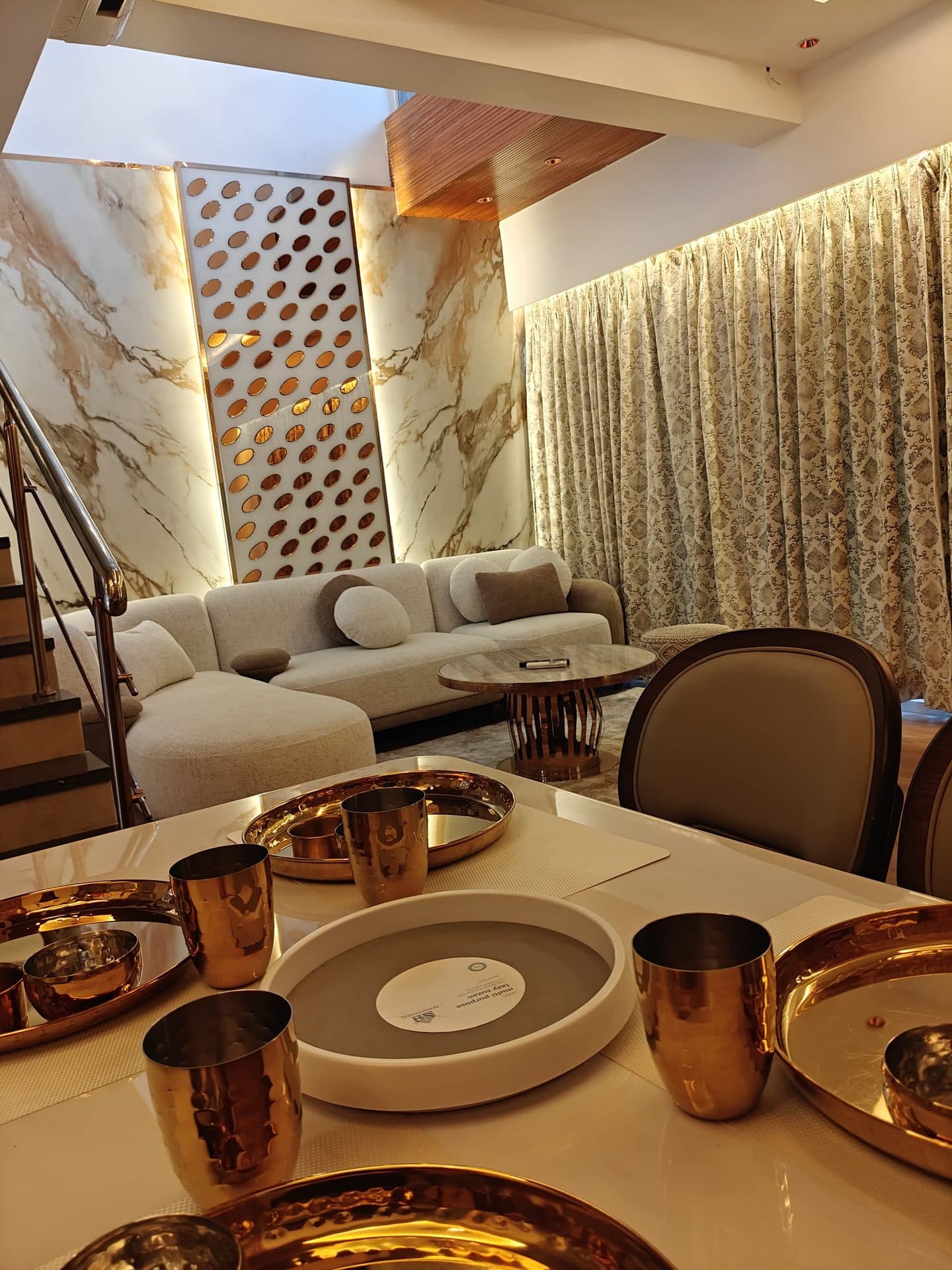 Open-plan kitchen and dining area